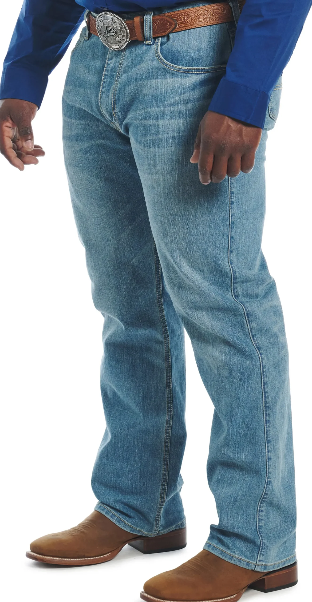 Justin Boots 1879 Relaxed Bootcut Light Wash New