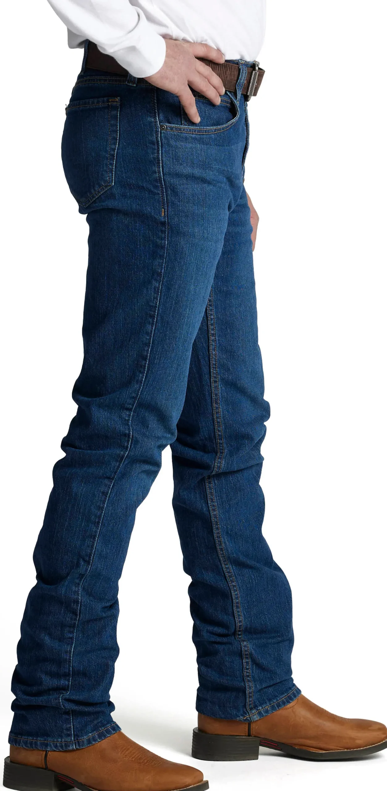 Justin Boots 1879 Straight Leg Medium Wash New