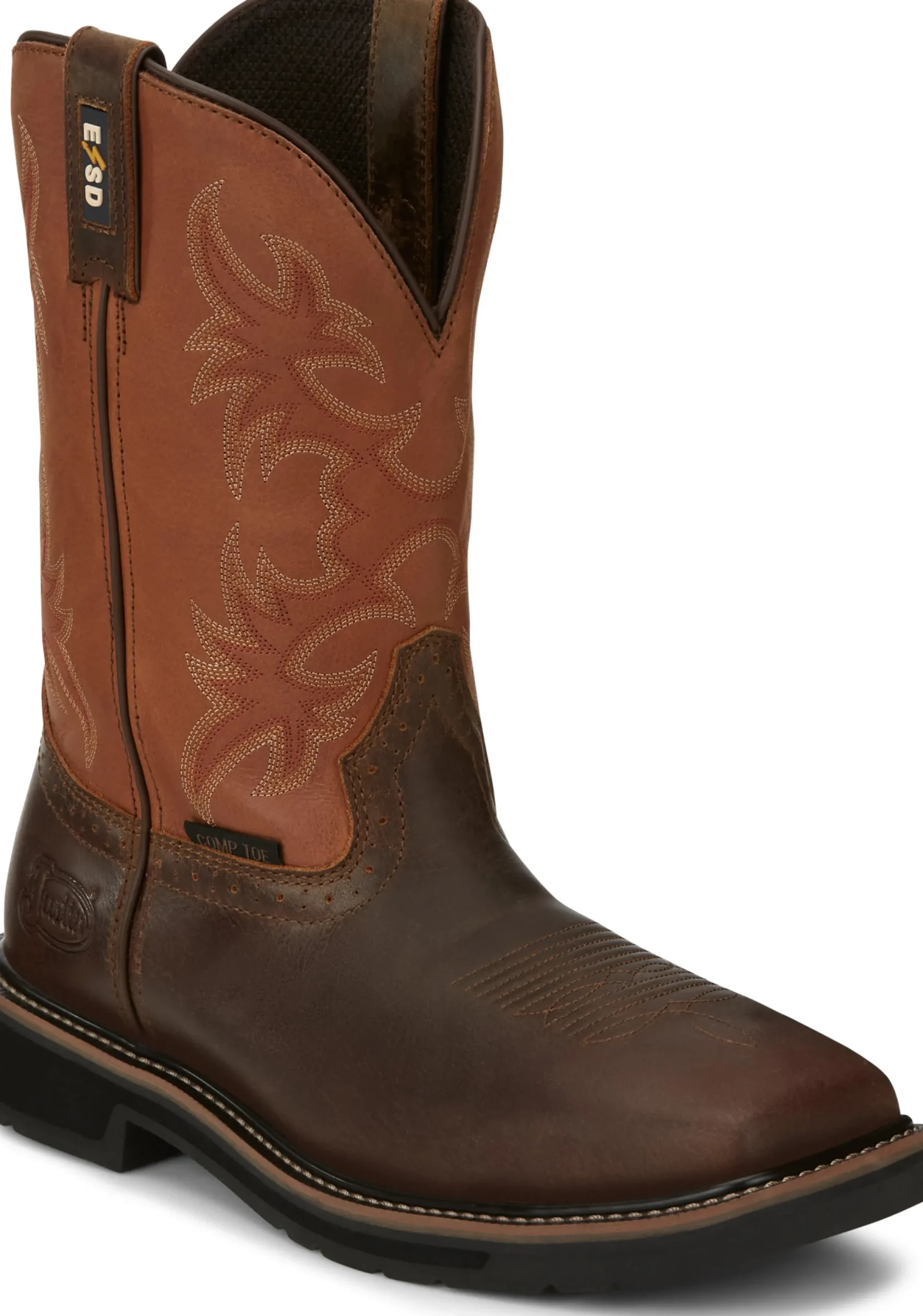 Justin Boots Actuator 11" Static Dissipative Comp Toe Brown Sale
