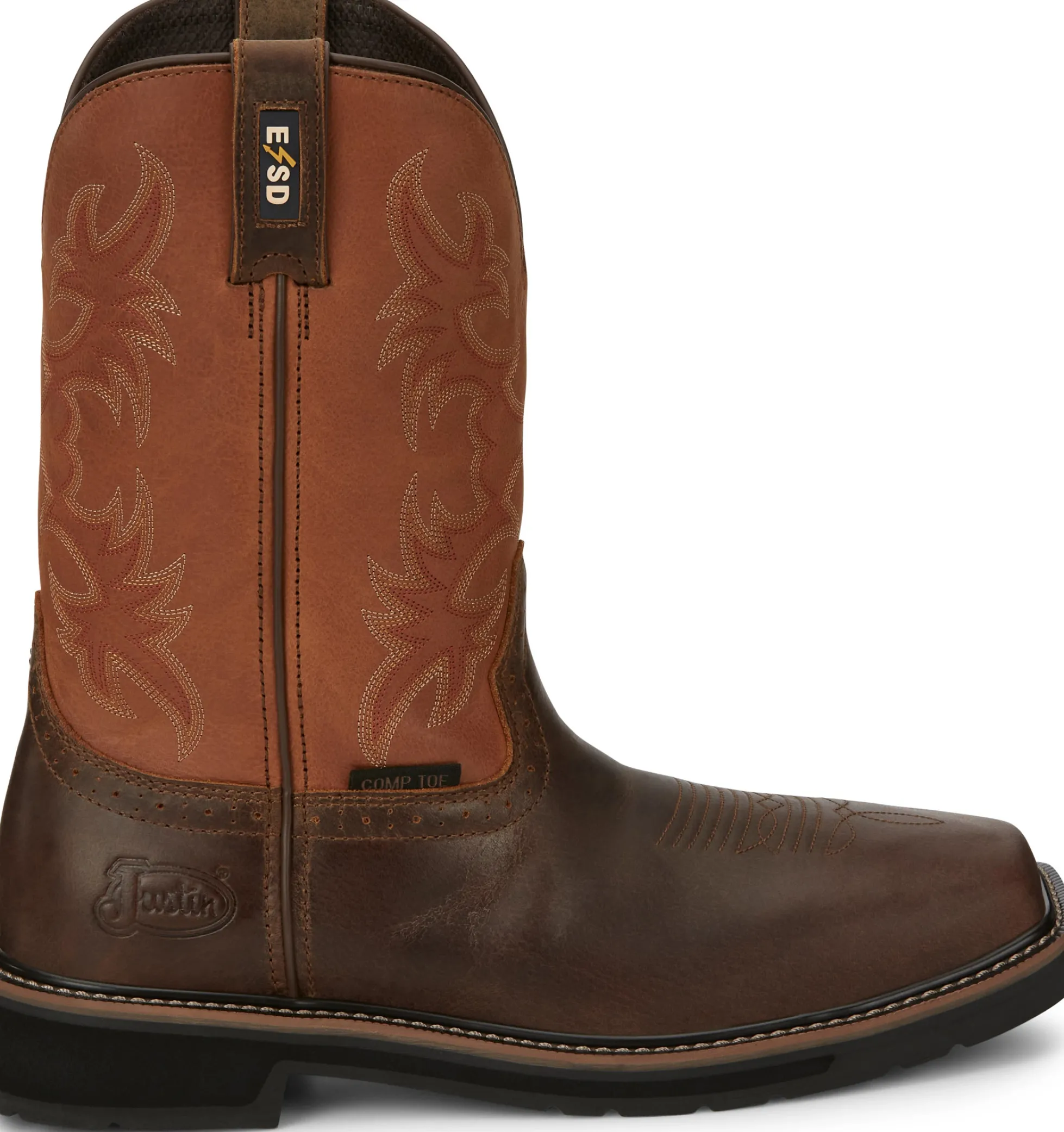 Justin Boots Actuator 11" Static Dissipative Comp Toe Brown Sale