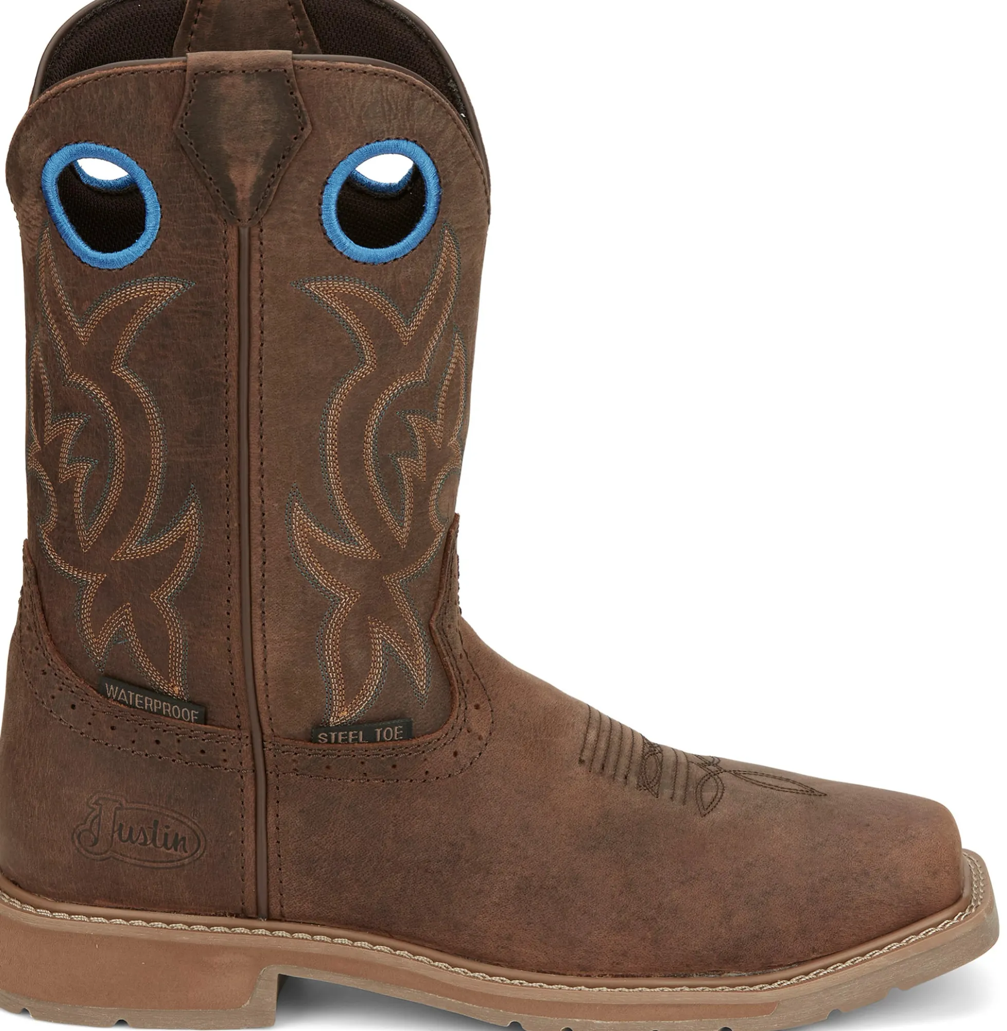 Justin Boots All Around 11" Waterproof Steel Toe Walnut Best