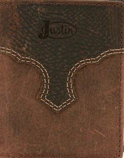 Justin Boots Bifold Card Wallet Brown Hot