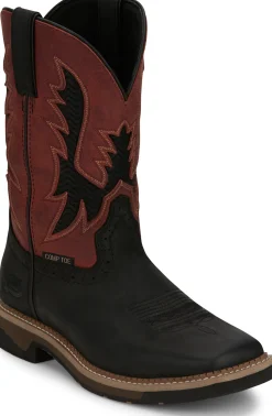 Justin Boots Bolt 11" Comp Toe Coal Black Outlet
