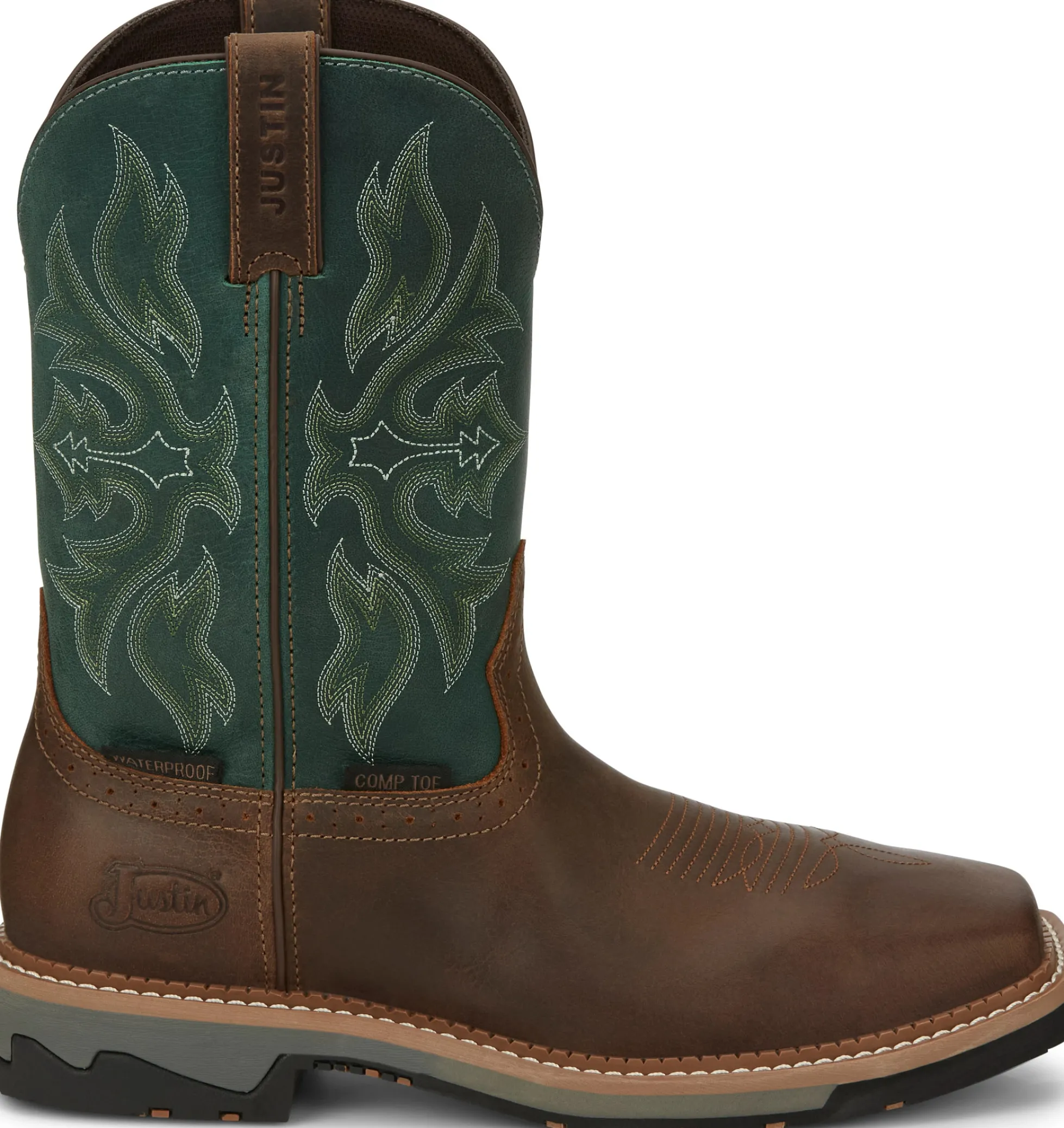 Justin Boots Bolt 11" Waterproof Comp Toe Cedar Best