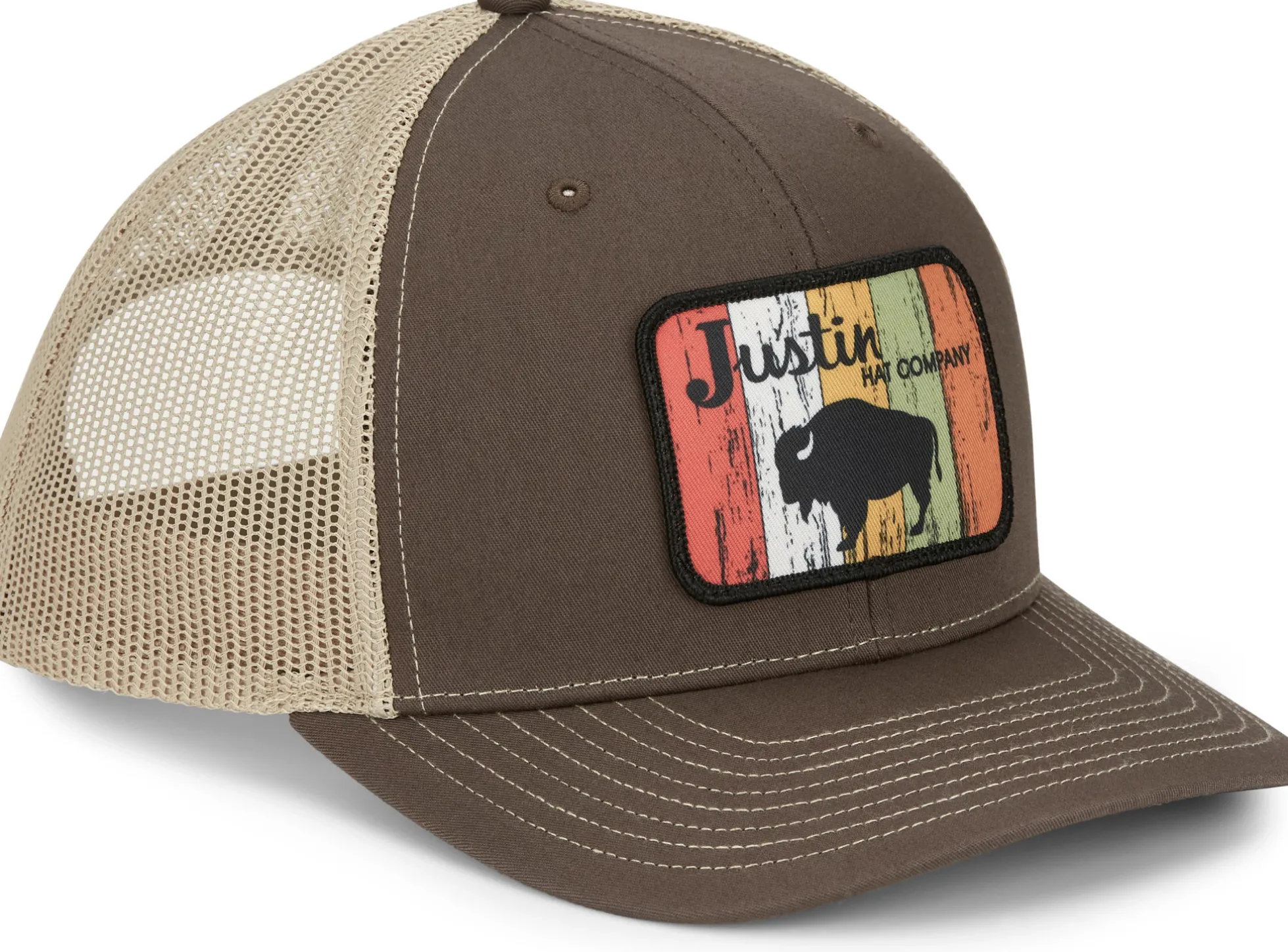 Justin Boots Buffalo Patch Cap Brown Outlet