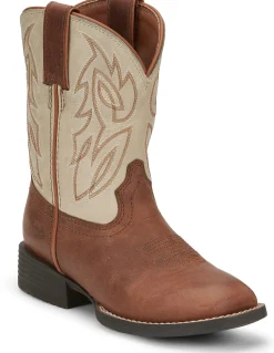 Justin Boots Canter Junior Whiskey Brown New
