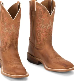 Justin Boots Cap 11" Western Distressed Cognac Best
