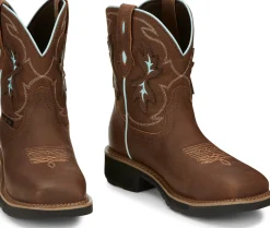 Justin Boots Chisel 8" Nano Composite Toe Waterproof Work Boot Mocha New
