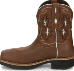 Justin Boots Chisel 8" Nano Composite Toe Waterproof Work Boot Mocha New