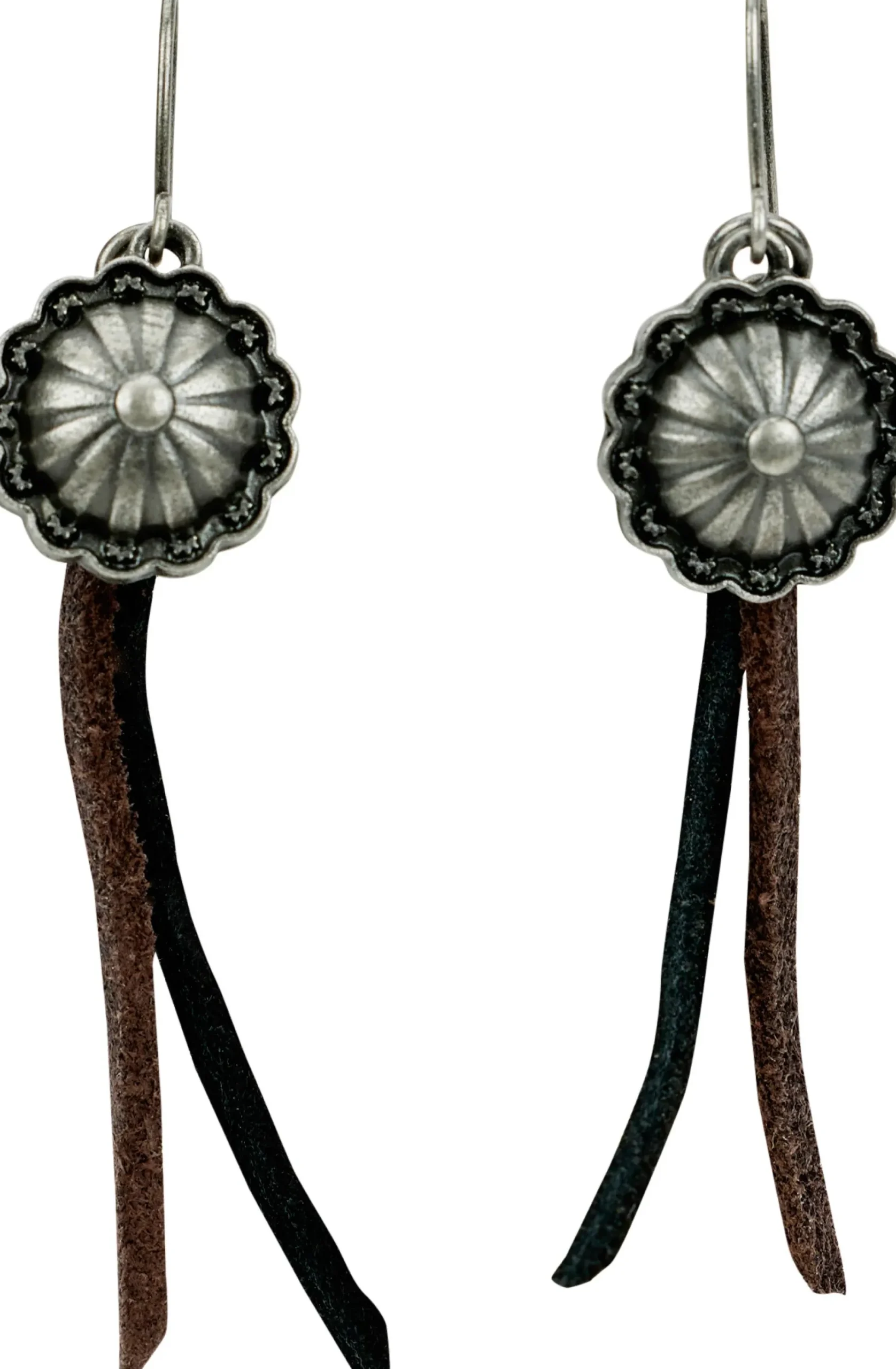Justin Boots Concho Earrings Silver Sale