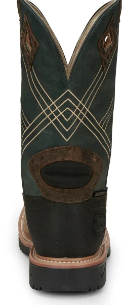 Justin Boots Dalhart 12" Waterproof Nano Comp Toe Whiskey Ostrich Print Online