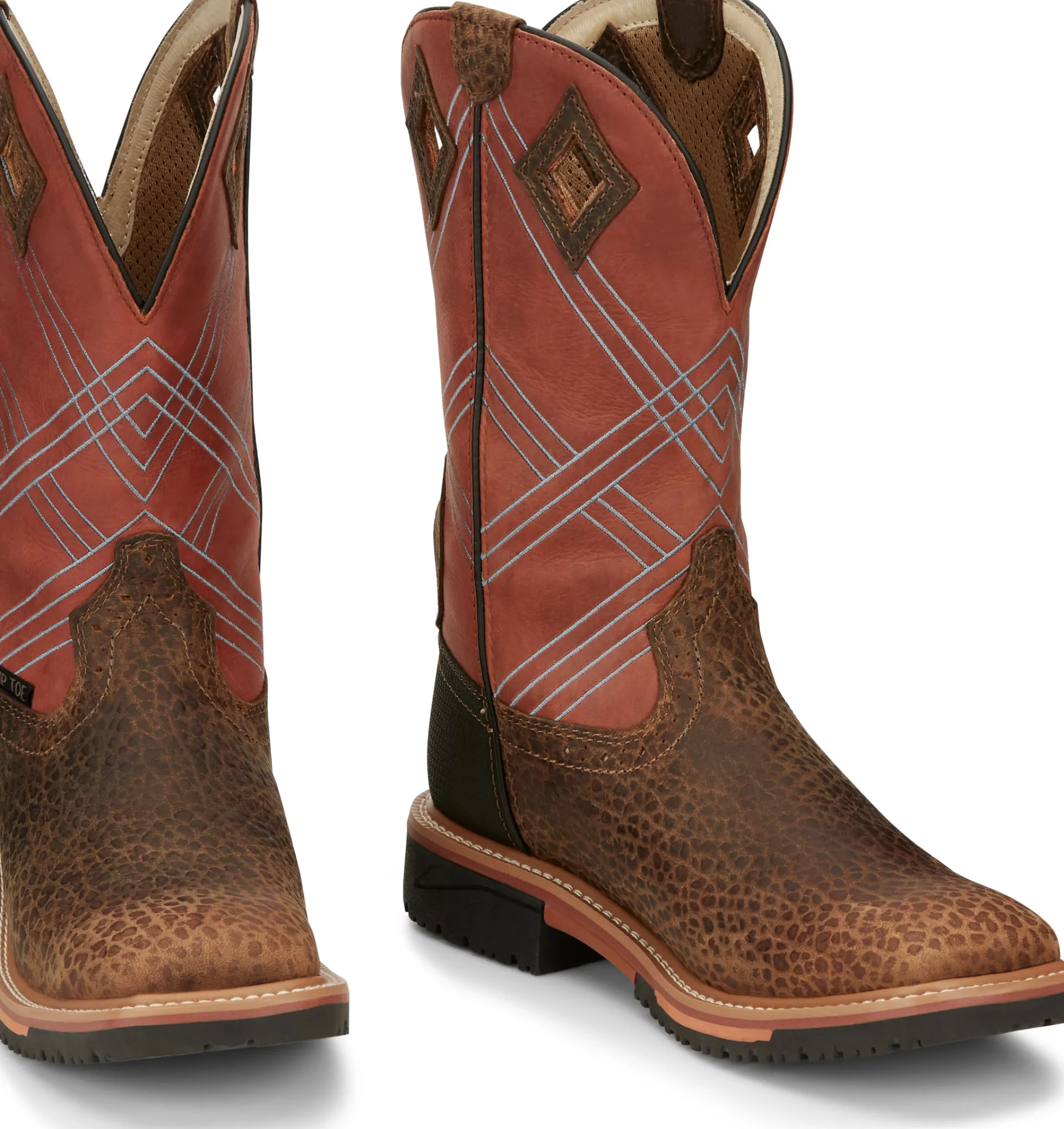 Justin Boots Dalhart 12" Waterproof Nano Comp Toe Pecan New