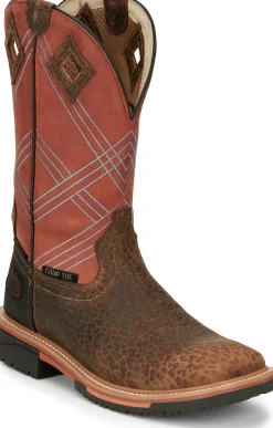 Justin Boots Dalhart 12" Waterproof Nano Comp Toe Pecan New