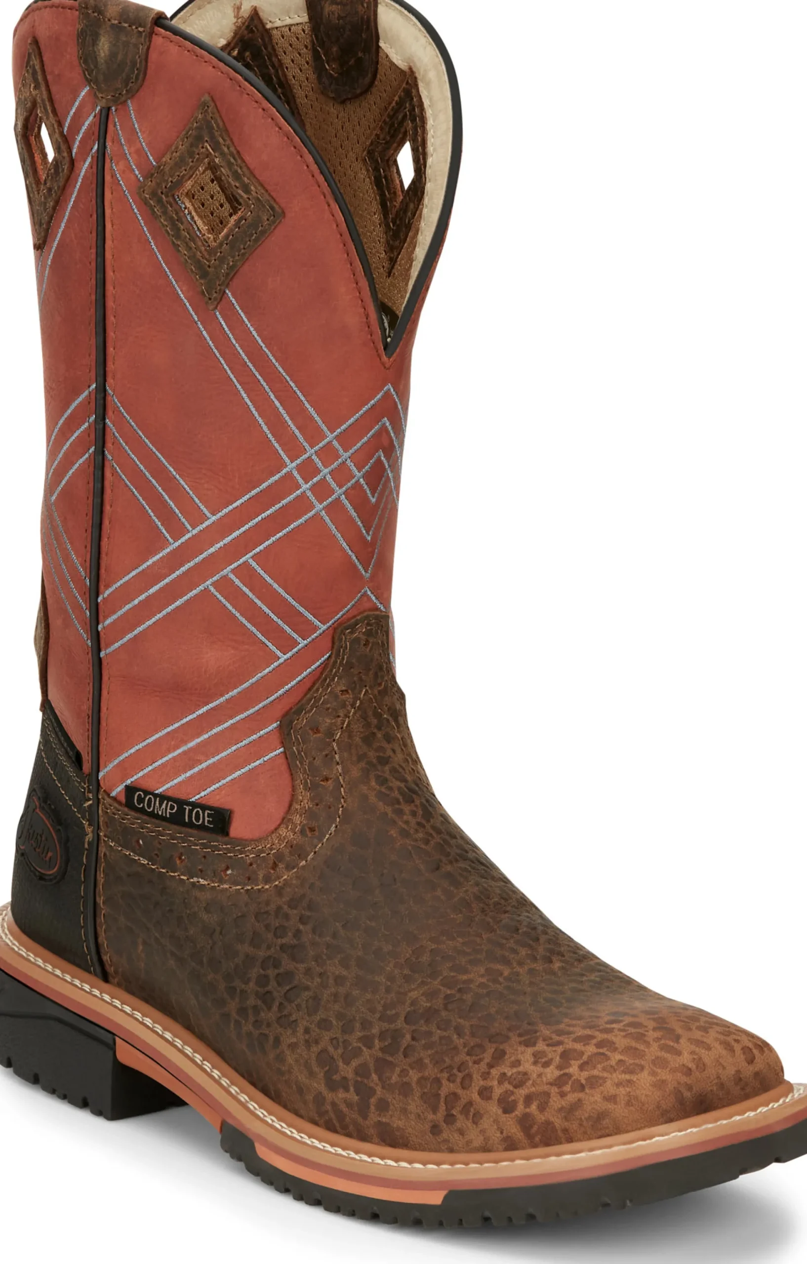 Justin Boots Dalhart 12" Waterproof Nano Comp Toe Pecan New