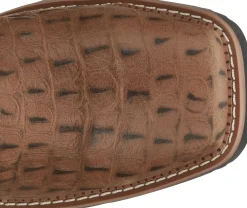 Justin Boots Derrickman 12" Waterproof Composite Toe Work Boot Caramel Croc Print Outlet