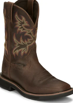 Justin Boots Driller 11" Waterproof Coffee New
