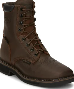 Justin Boots Driller 8" Waterproof Comp Toe Aged Bark Clearance