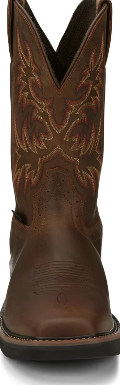 Justin Boots Driller 11" Waterproof Steel Toe Brown New