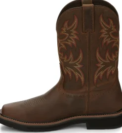 Justin Boots Driller 11" Waterproof Steel Toe Brown New
