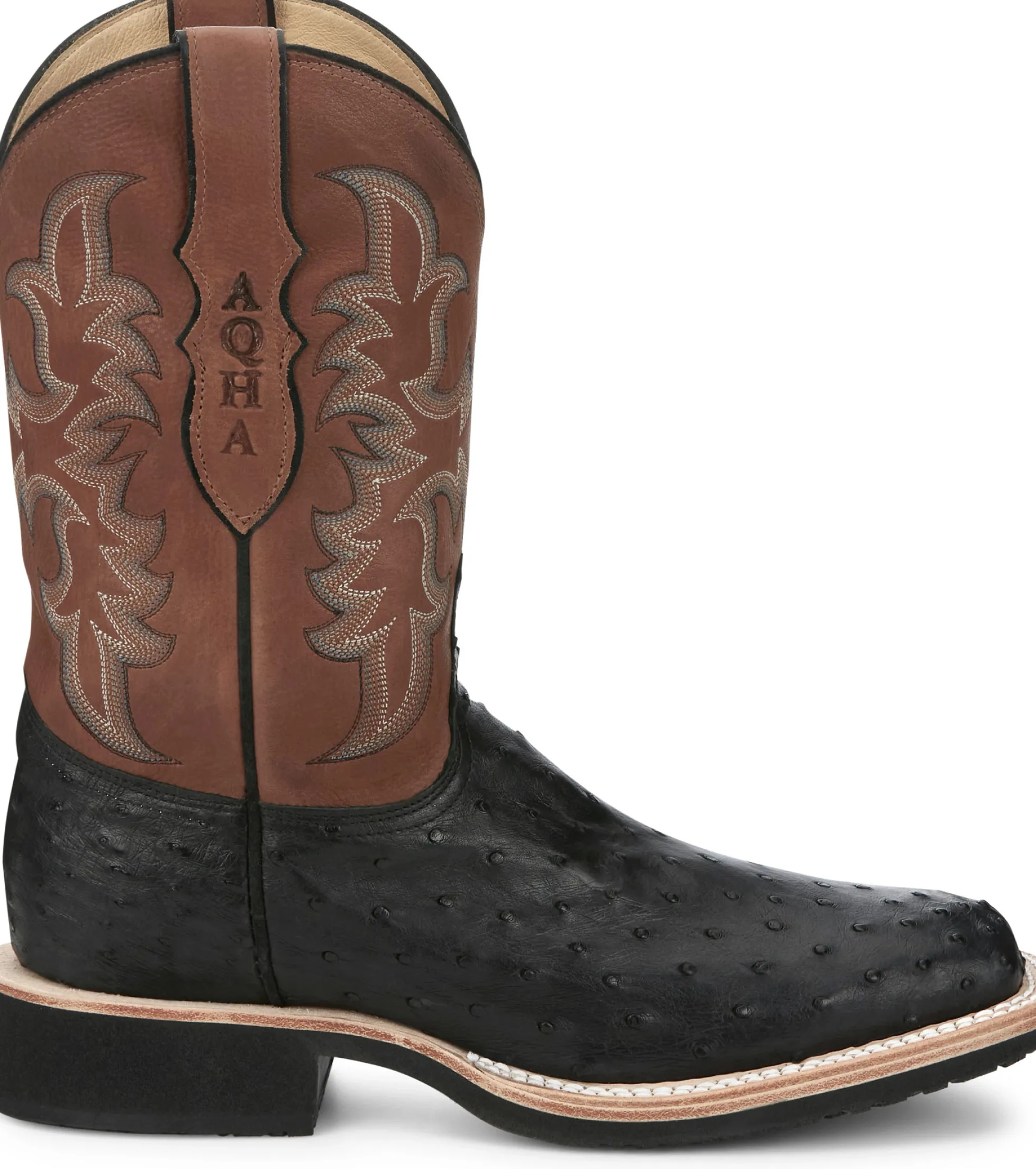 Justin Boots Drover 11" Full Quill Ostrich Onyx Hot