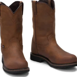 Justin Boots Drywall 10" Waterproof Steel Toe Whiskey New
