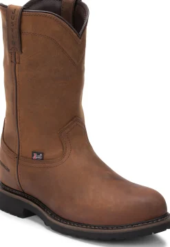 Justin Boots Drywall 10" Waterproof Steel Toe Whiskey New