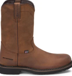 Justin Boots Drywall 10" Waterproof Steel Toe Whiskey New