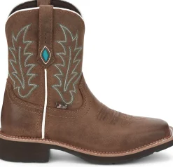 Justin Boots Ema 8" Western Boot Dark Tan Hot