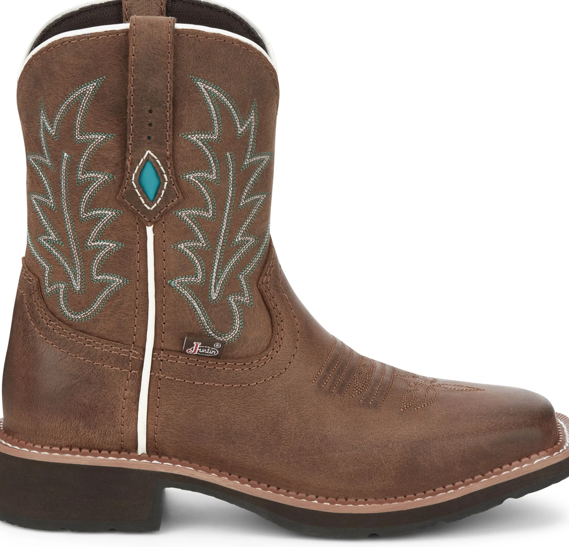 Justin Boots Ema 8" Western Boot Dark Tan Hot