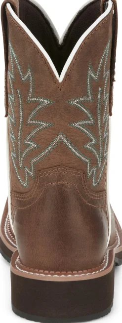 Justin Boots Ema 8" Western Boot Dark Tan Hot