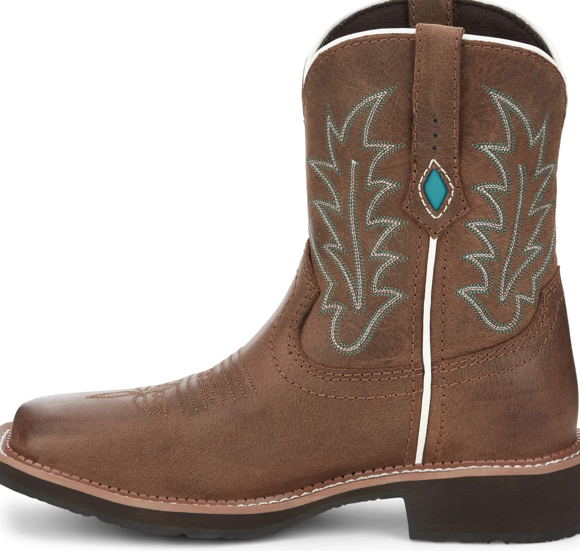 Justin Boots Ema 8" Western Boot Dark Tan Hot
