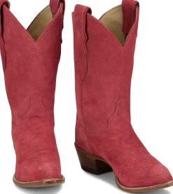 Justin Boots Fancy 11" Suede Raspberry Outlet