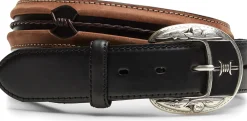 Justin Boots Fenced In Belt Black