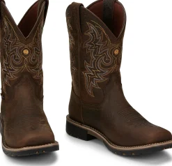 Justin Boots Fireman 11" Waterproof Distressed Brown
