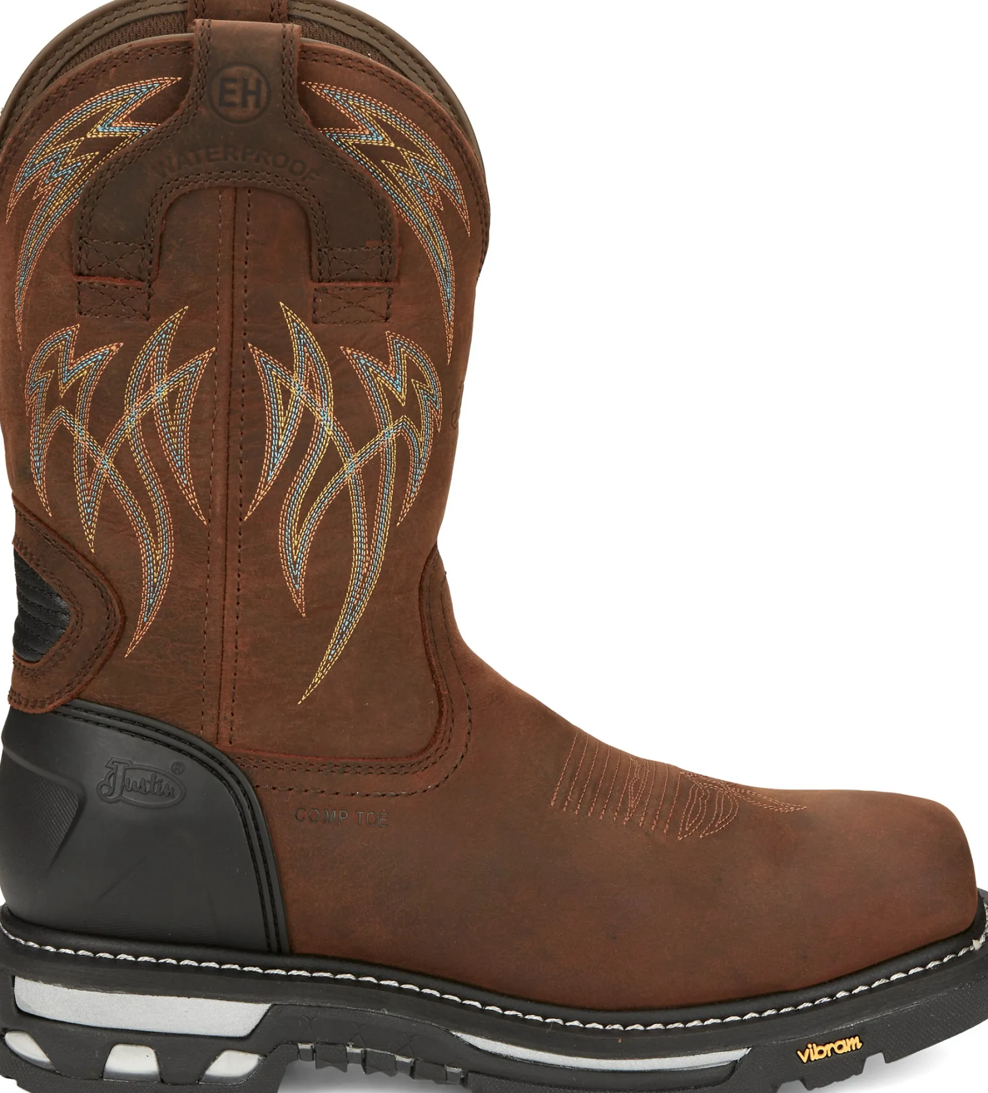 Justin Boots Frontline Hiviz 11” Waterproof Nano Comp Toe Walnut Outlet