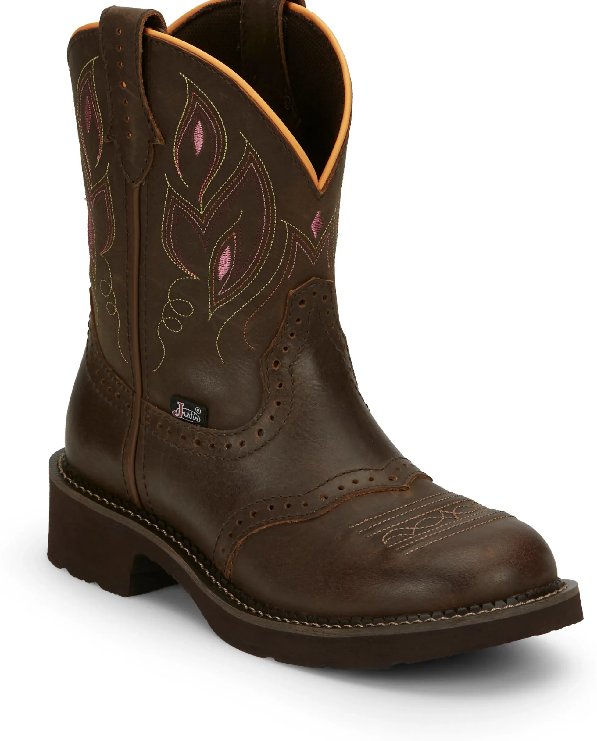 Justin Boots Gemma 8" Western Boot Dark Brown Outlet
