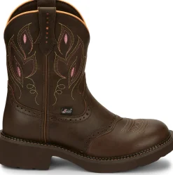 Justin Boots Gemma 8" Western Boot Dark Brown Outlet