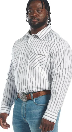 Justin Boots Hj Justin & Son Snap Shirt White Stripe New