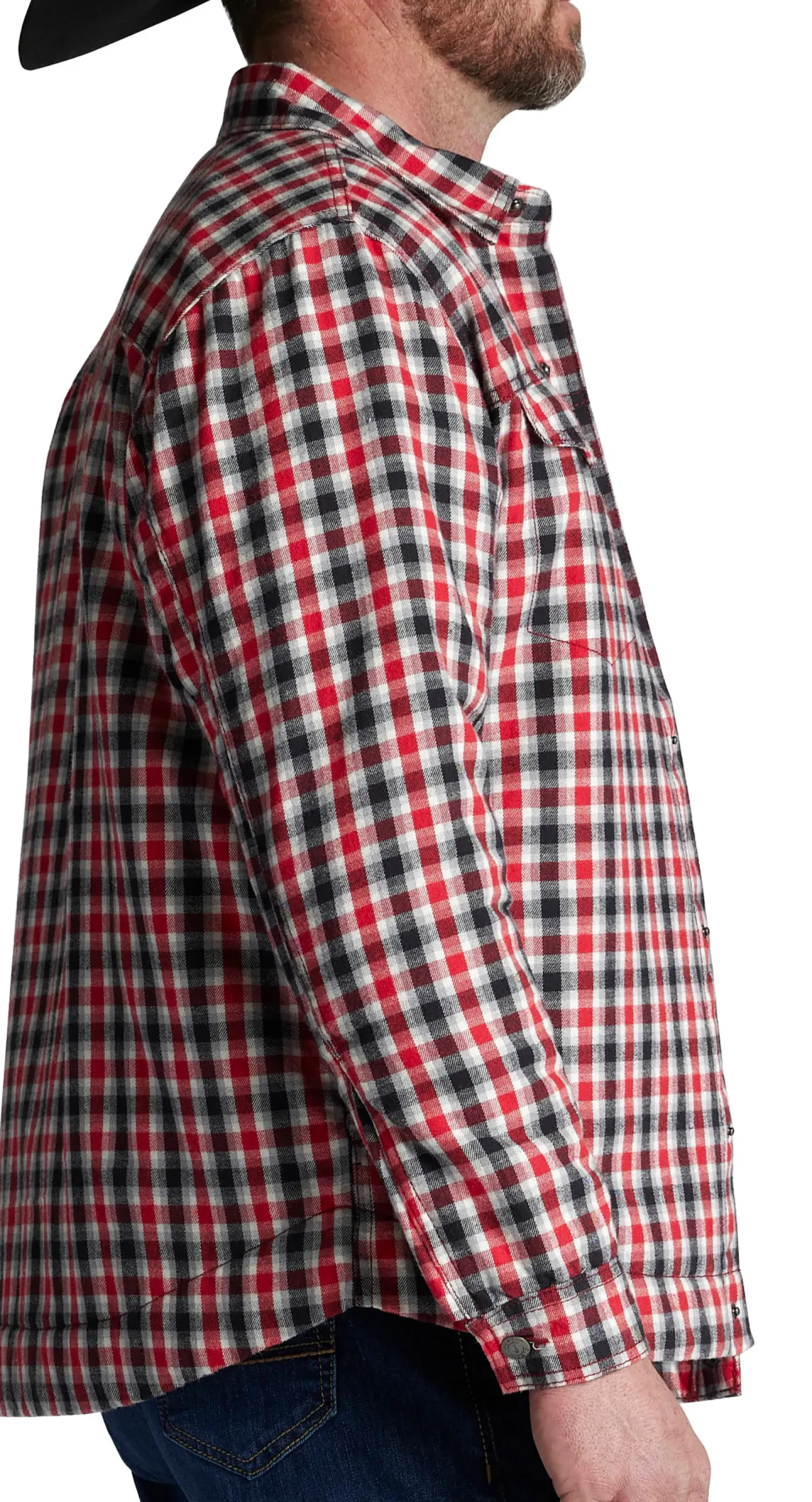 Justin Boots Jackson Shirt Jacket Red/White/Black Plaid Outlet