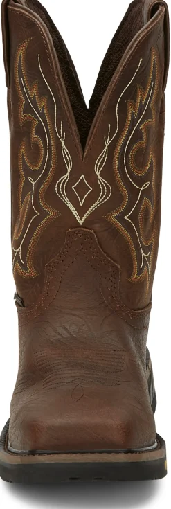 Justin Boots Joist 11" Waterproof Comp Toe Aged Brown Discount