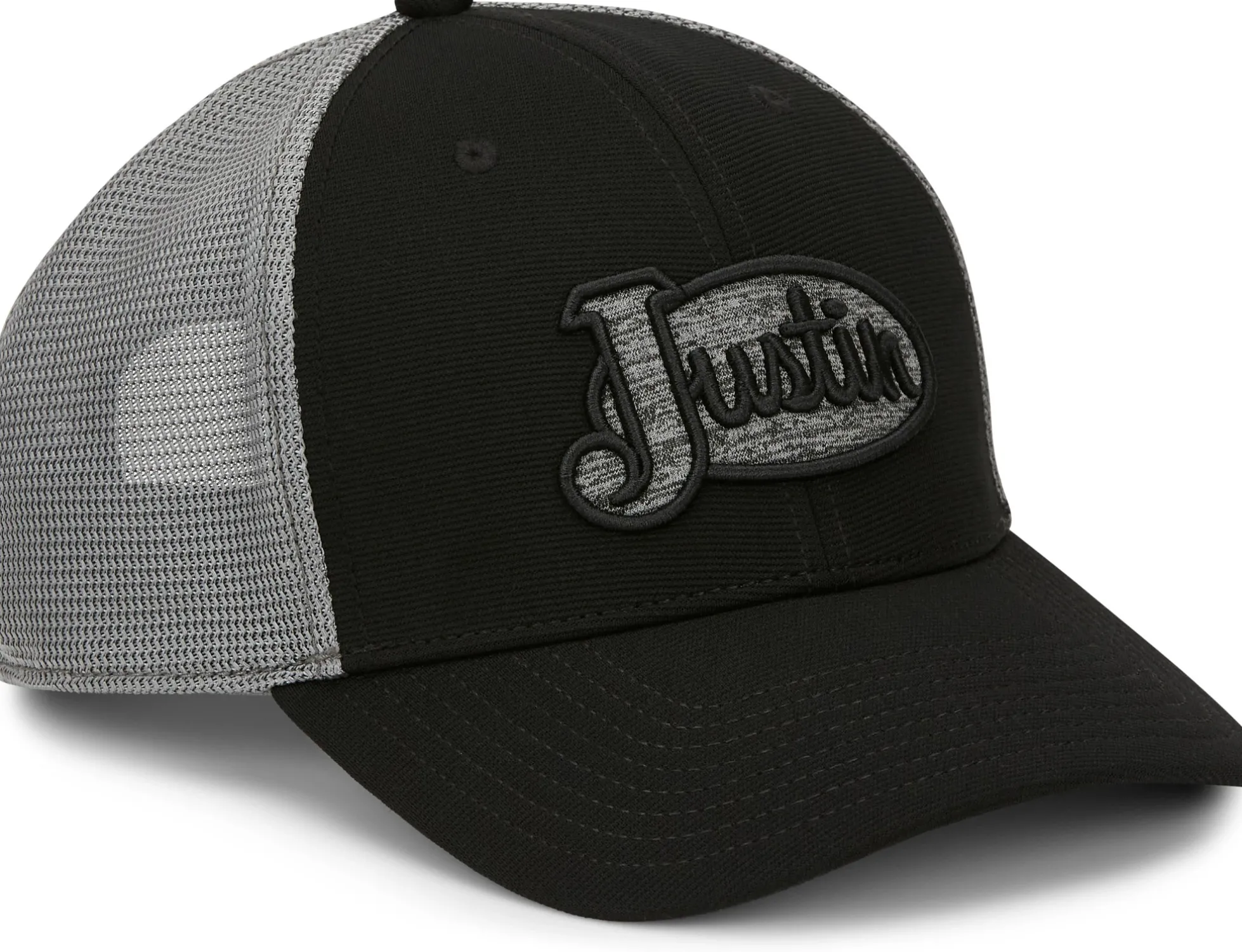 Justin Boots Justin Logo Cap Black/Silver Mesh