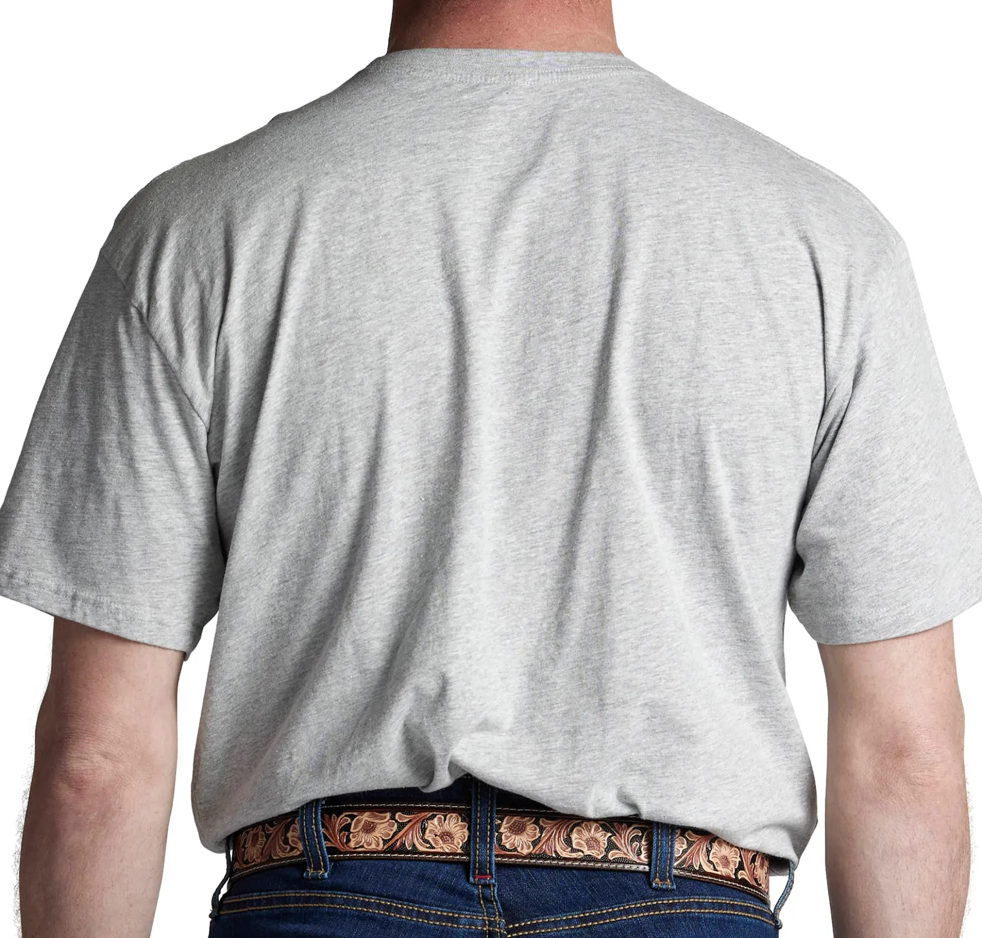 Justin Boots Justin Men's License Plate Flag Tee Grey Hot