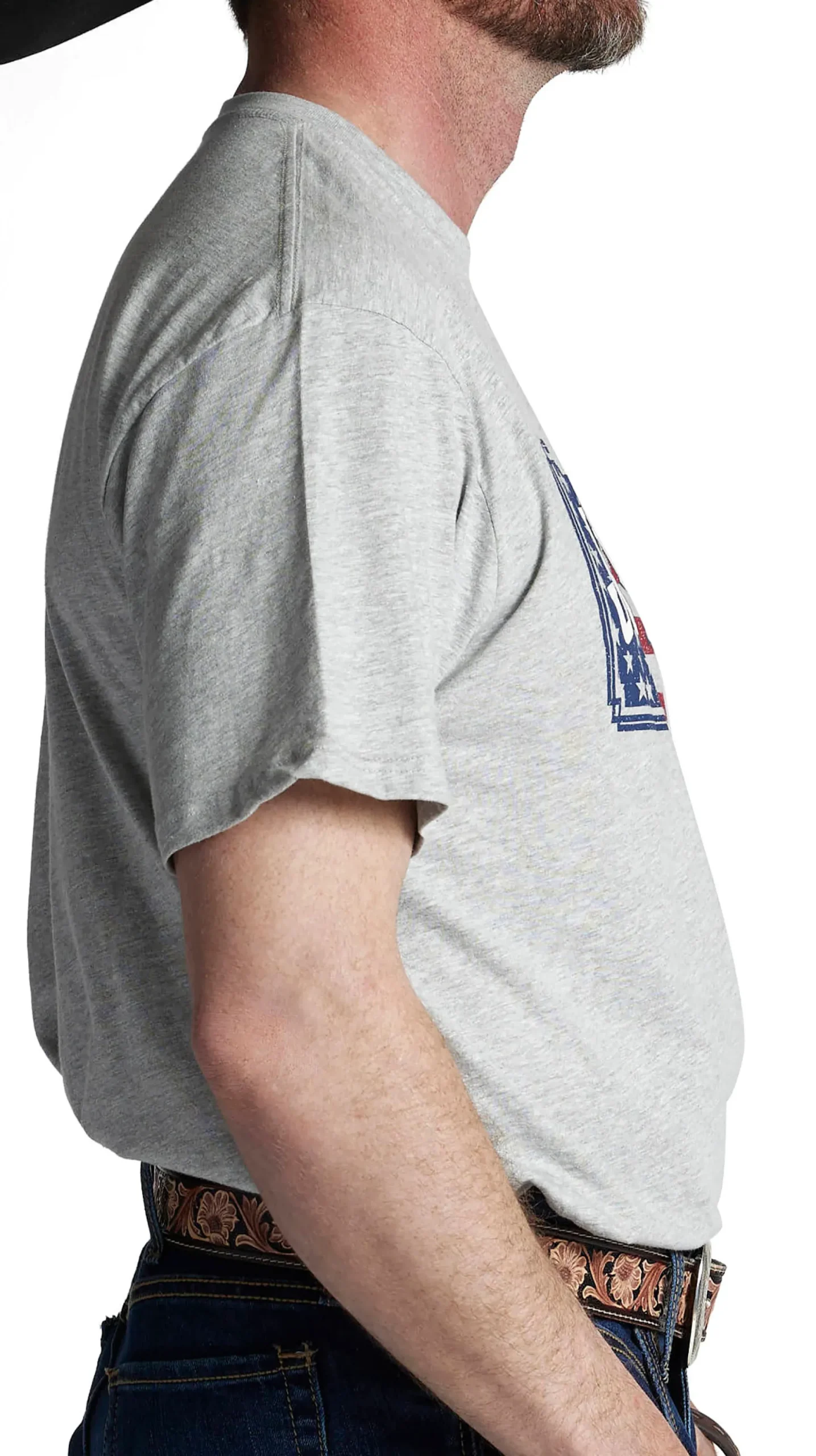 Justin Boots Justin Men's License Plate Flag Tee Grey Hot