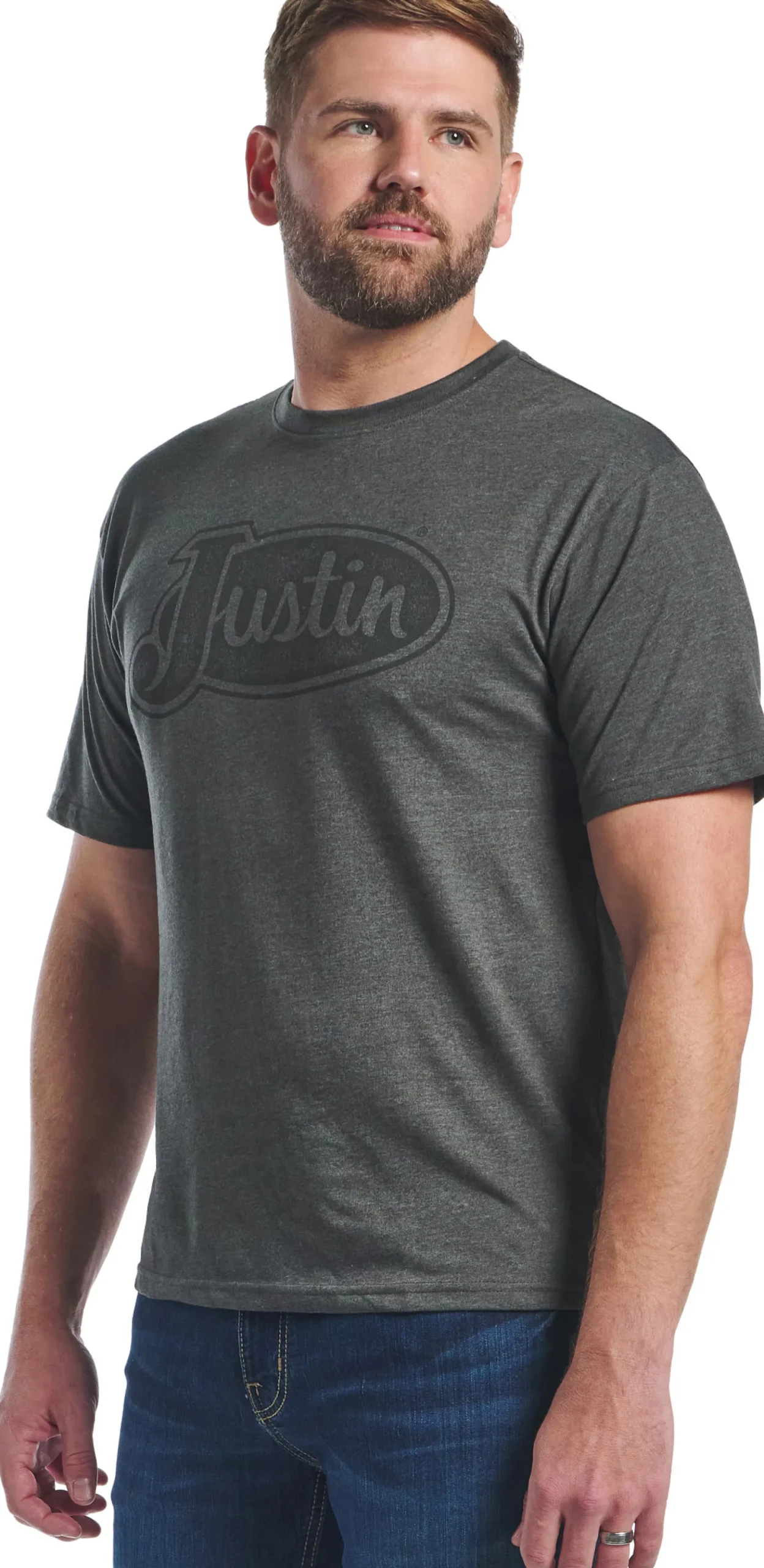 Justin Boots Justin Men's Logo Tee Charcoal Best