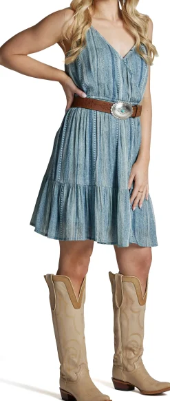 Justin Boots Justin Summer Dress Denim Stripe Sale