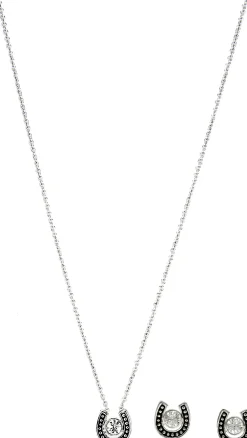 Justin Boots Justin Women's Horseshoe Jewelry Set Silver