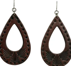 Justin Boots Justin Women'S Leather Teardrop Earrings Brown Outlet