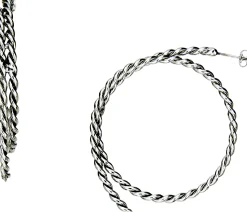 Justin Boots Justin Women's Rope Motif Hoop Earrings Silver Clearance