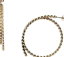 Justin Boots Justin Women's Rope Motif Hoop Earrings Gold Best