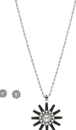 Justin Boots Justin Women's Spur Rowel Jewelry Set Silver Sale